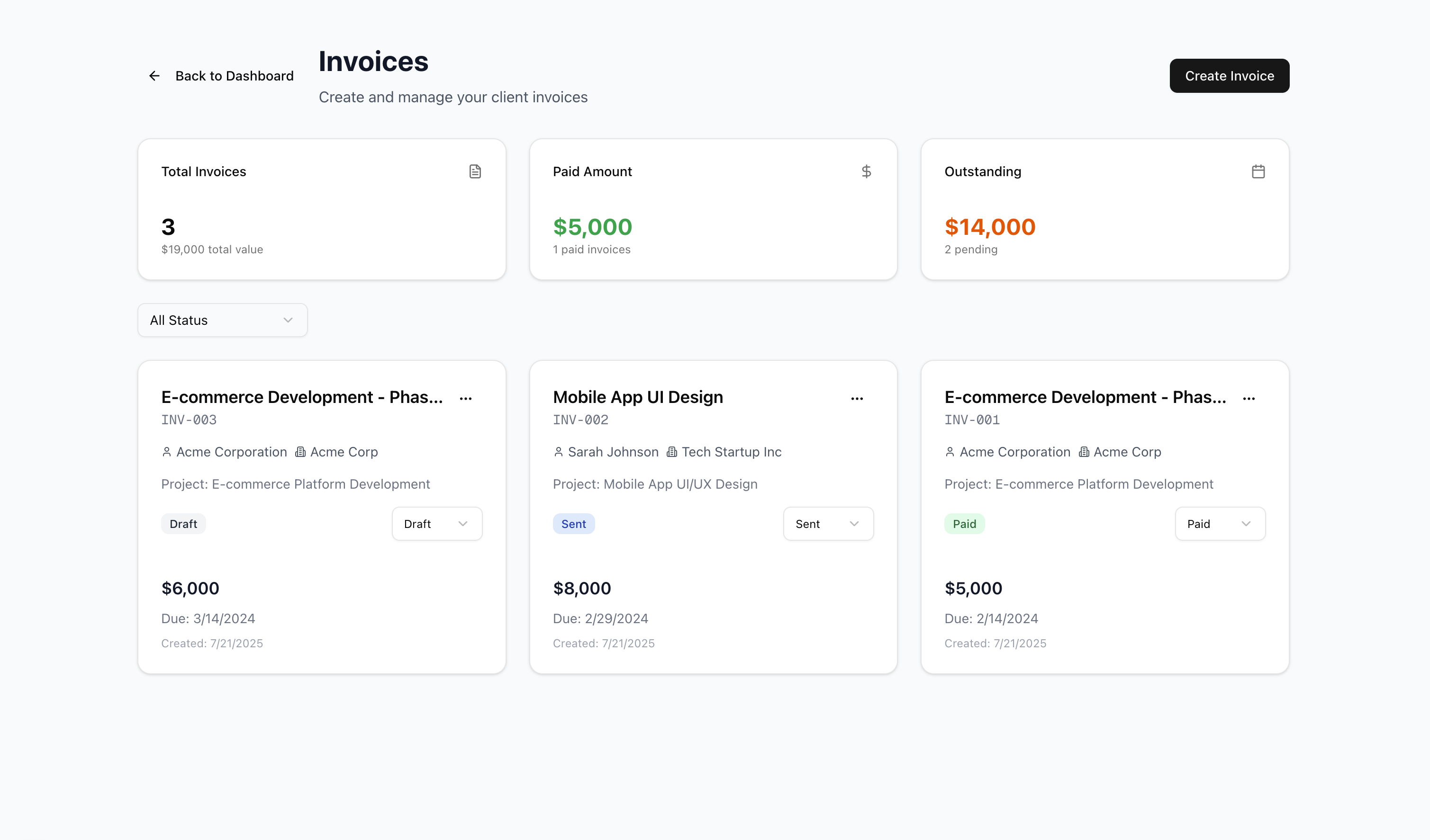 GigFlow Invoice Management