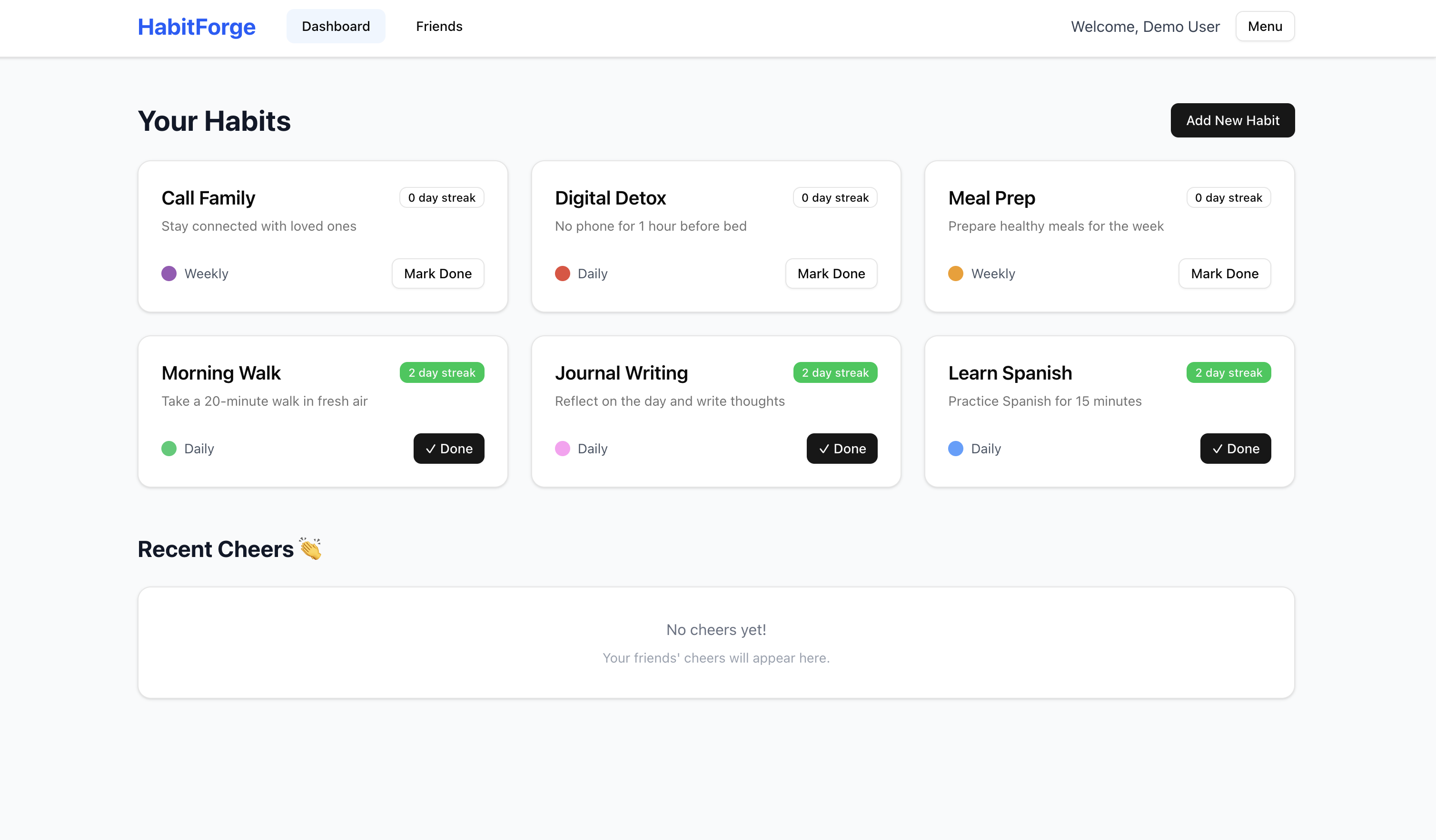 HabitForge Dashboard